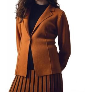 NEW MARBLE classic one button blazer in rust orange